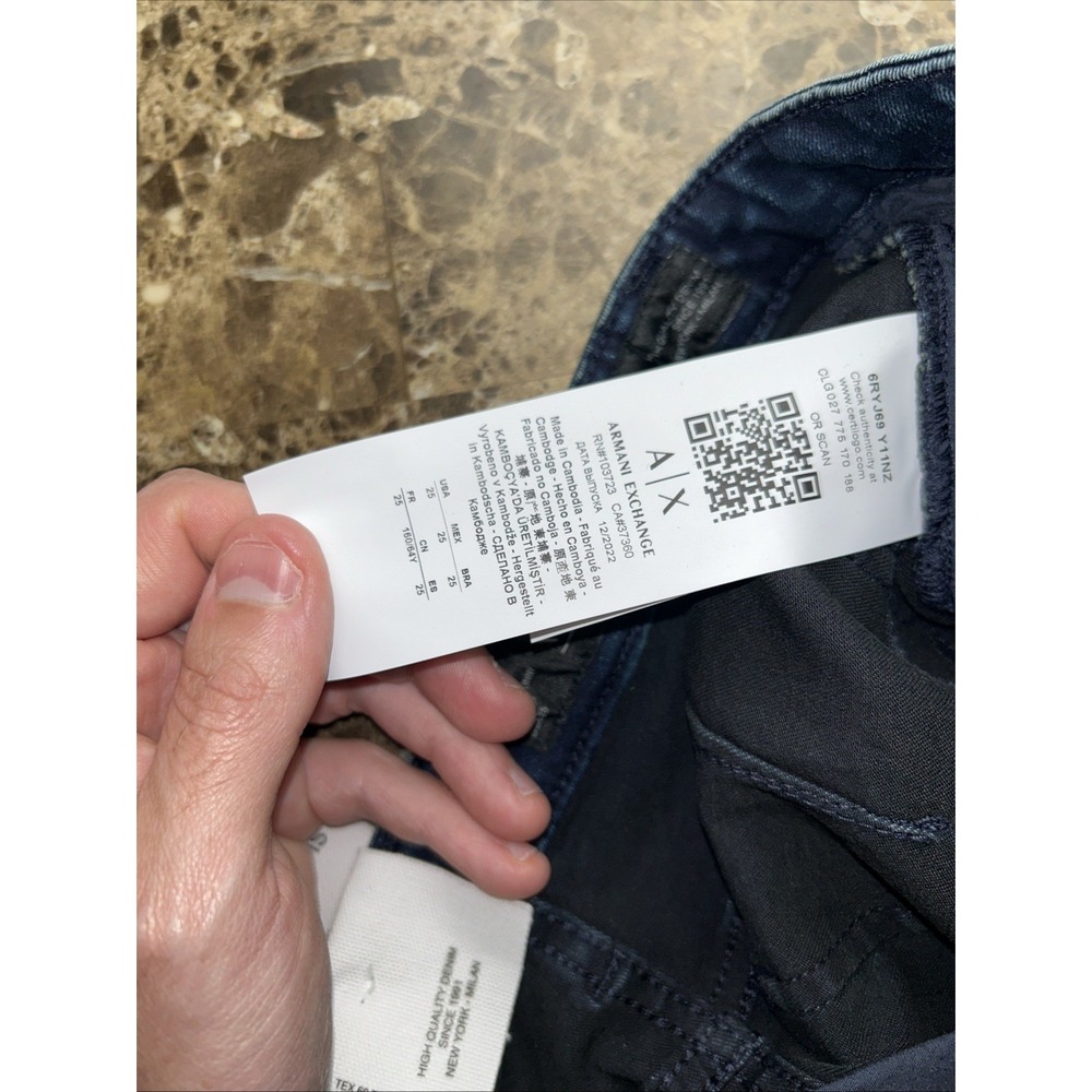 armani exchange AX Womens J69 Jeans Organic 25R Super Skinny Mid Rise 25x29.5 - Picture 9 of 11